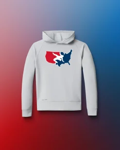 Hoodies & Pullovers>RUDIS USA Wrestling Youth Hoodie Lunar Gray