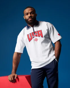 Polos>RUDIS USA Wrestling Zip Polo White