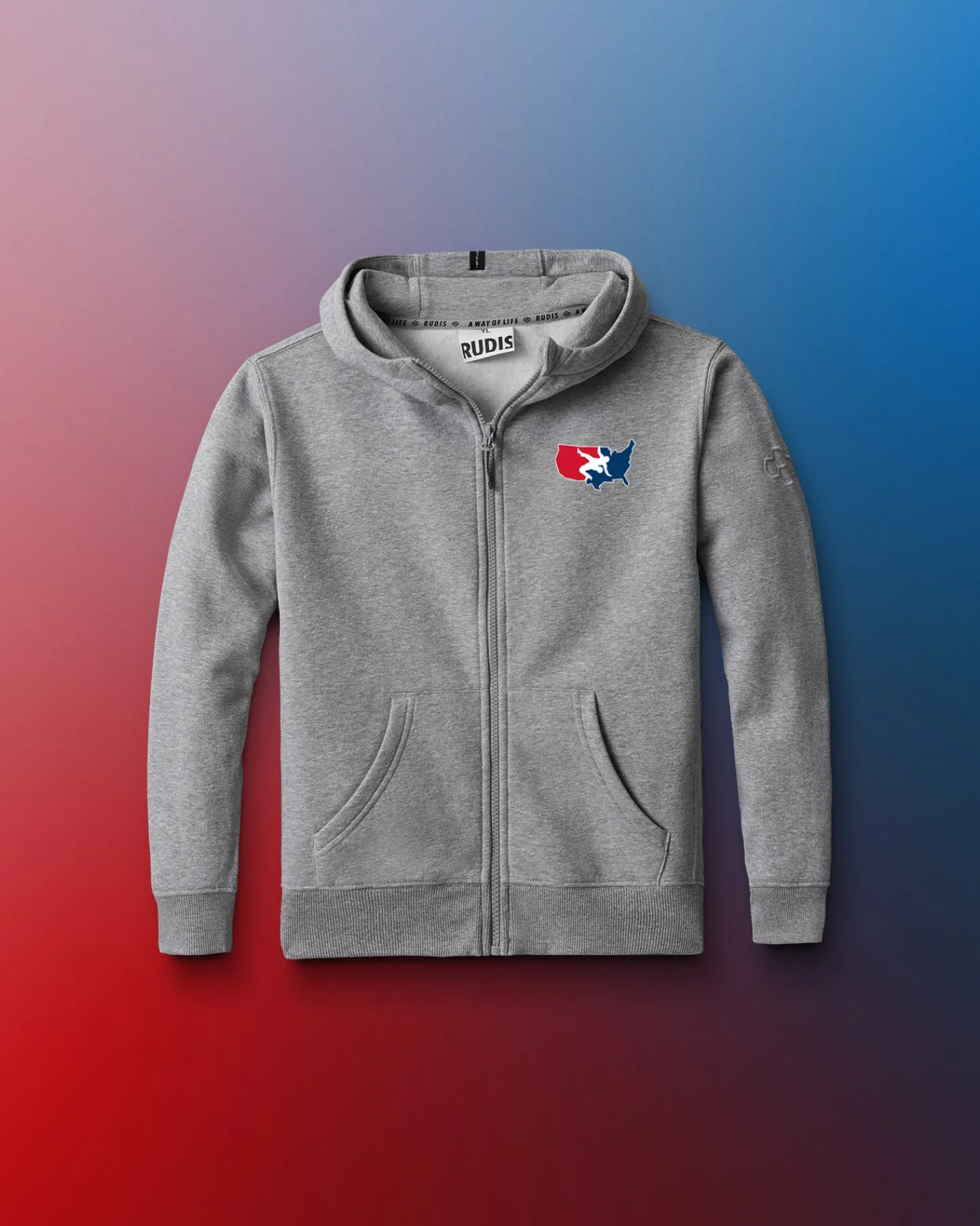 Hoodies & Pullovers>RUDIS USAW Logo Comfort Fleece Youth Full Zip