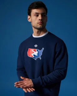 Hoodies & Pullovers|Hoodies & Pullovers>RUDIS USAW Logo Comfort Fleece Crewneck Navy