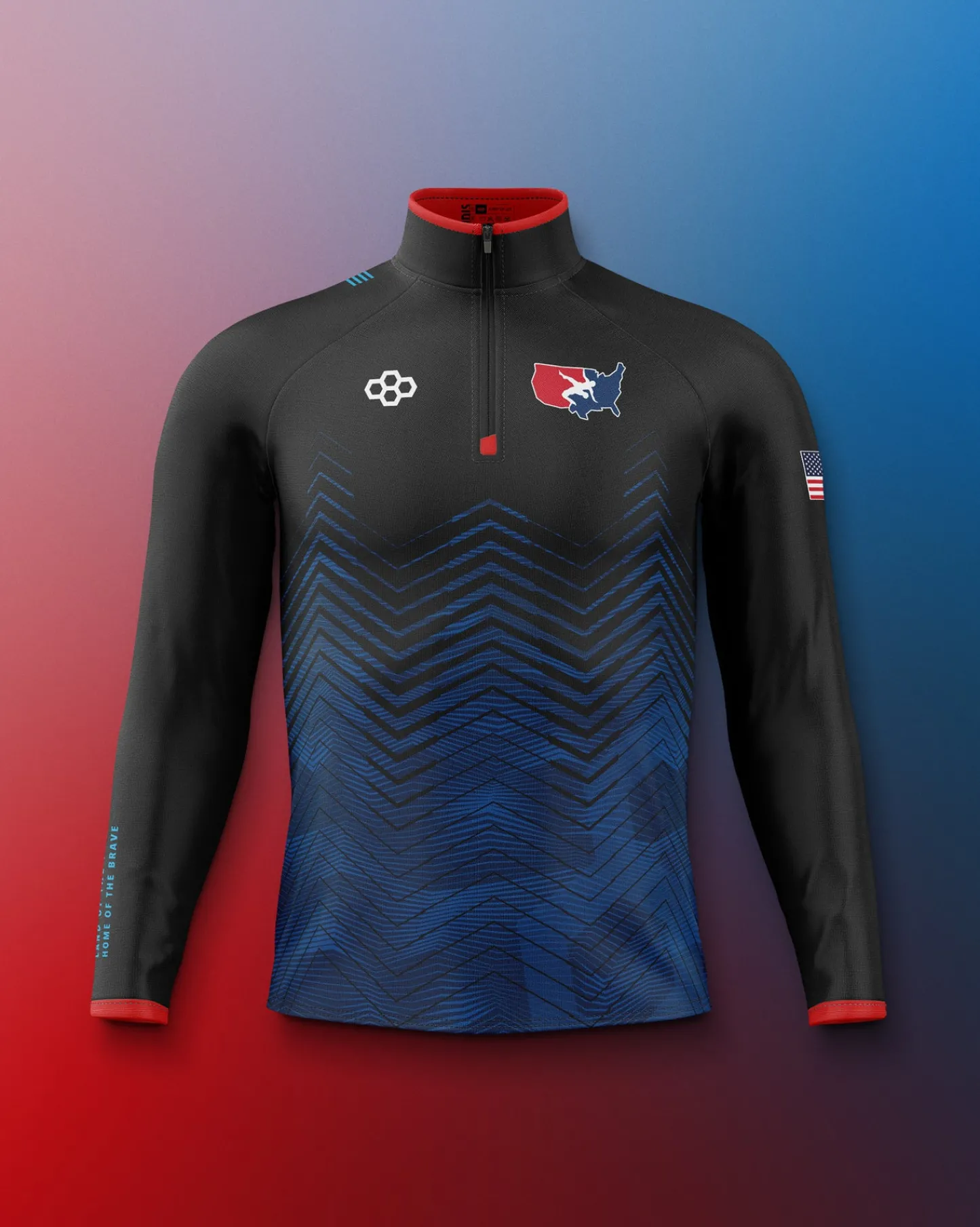 Hoodies & Pullovers|Jackets & Vests>RUDIS USAW Sublimated 1/4 Zip Navy