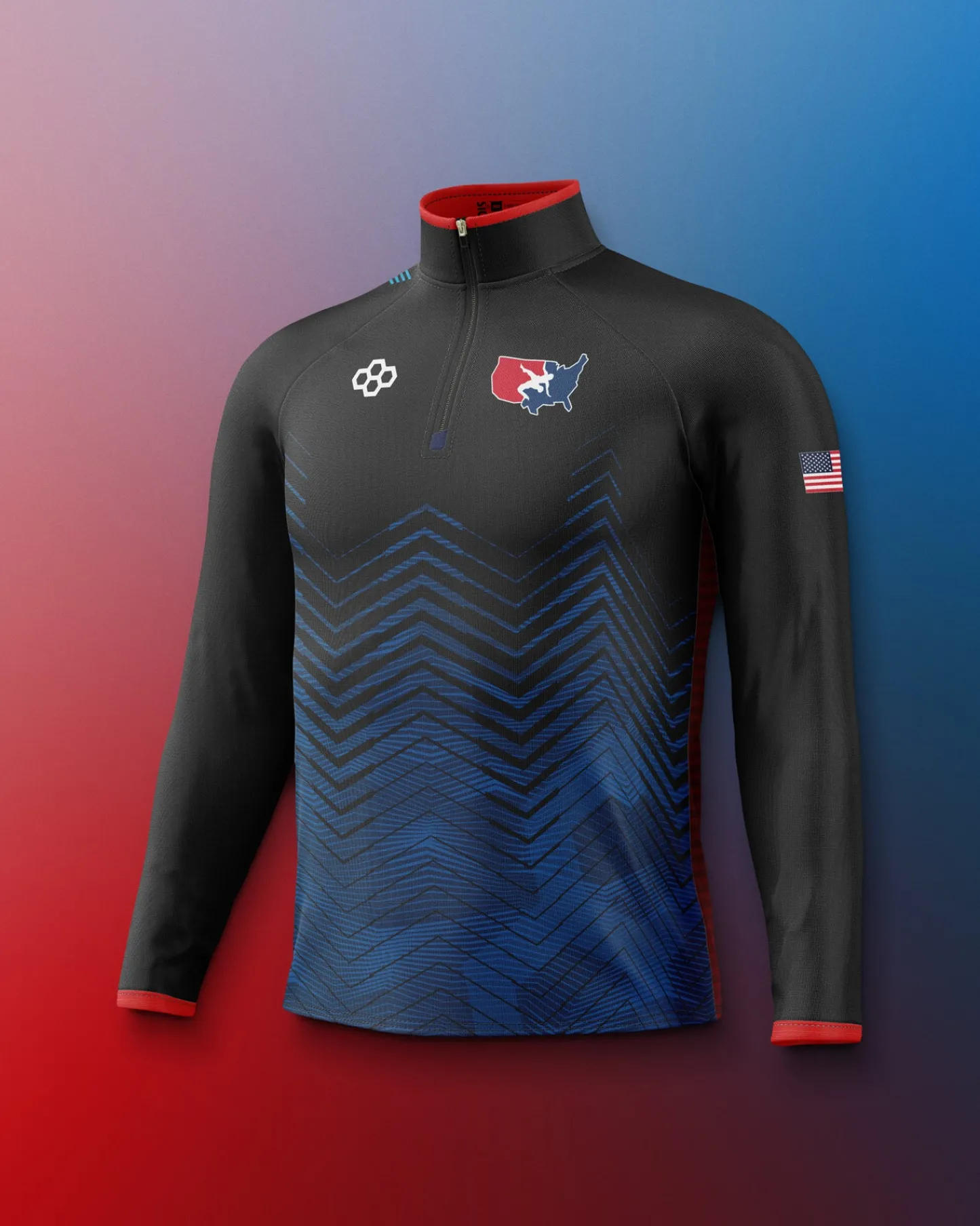 Hoodies & Pullovers|Jackets & Vests>RUDIS USAW Sublimated 1/4 Zip Navy
