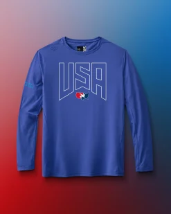 Shirts & Tees|Shirts & Tees>RUDIS USAW USA Performance Long Sleeve Royal