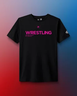 Shirts & Tees|Shirts & Tees>RUDIS USAW Wrestling Elite Super Soft T-Shirt Black/Pink