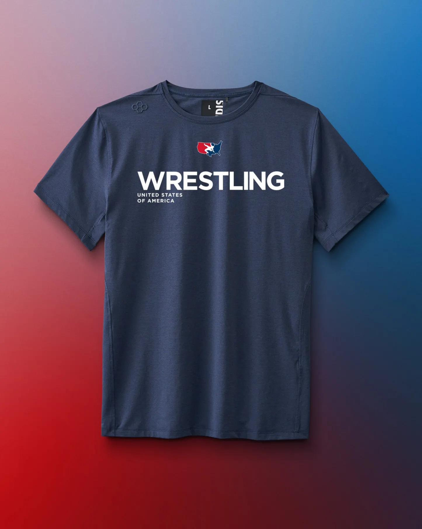 Shirts & Tees|Shirts & Tees>RUDIS USAW Wrestling Performance Heather T-Shirt Heather Navy