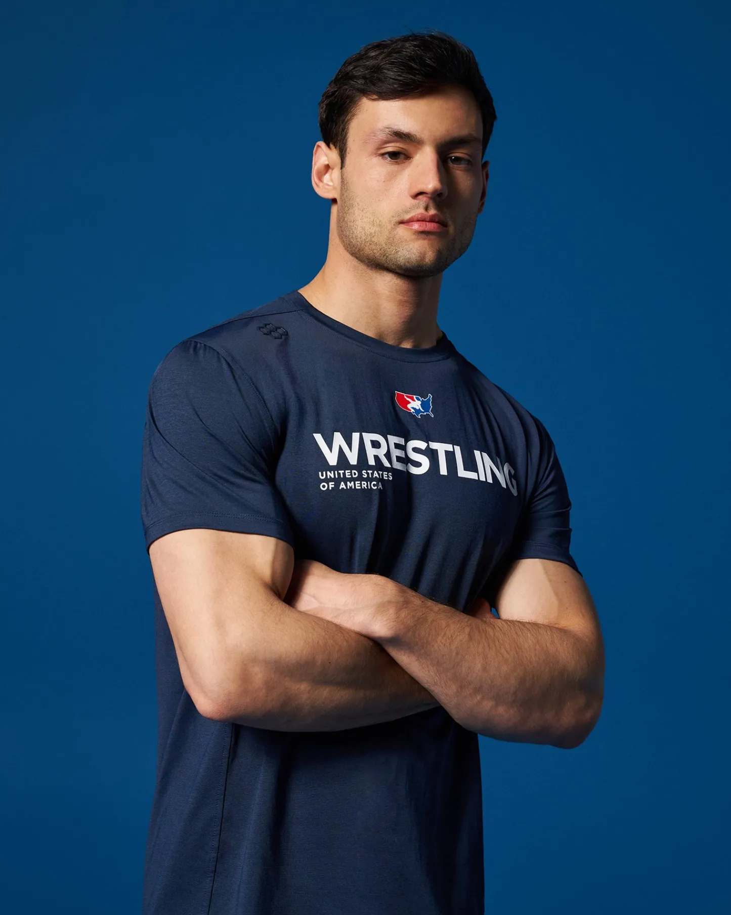 Shirts & Tees|Shirts & Tees>RUDIS USAW Wrestling Performance Heather T-Shirt Heather Navy