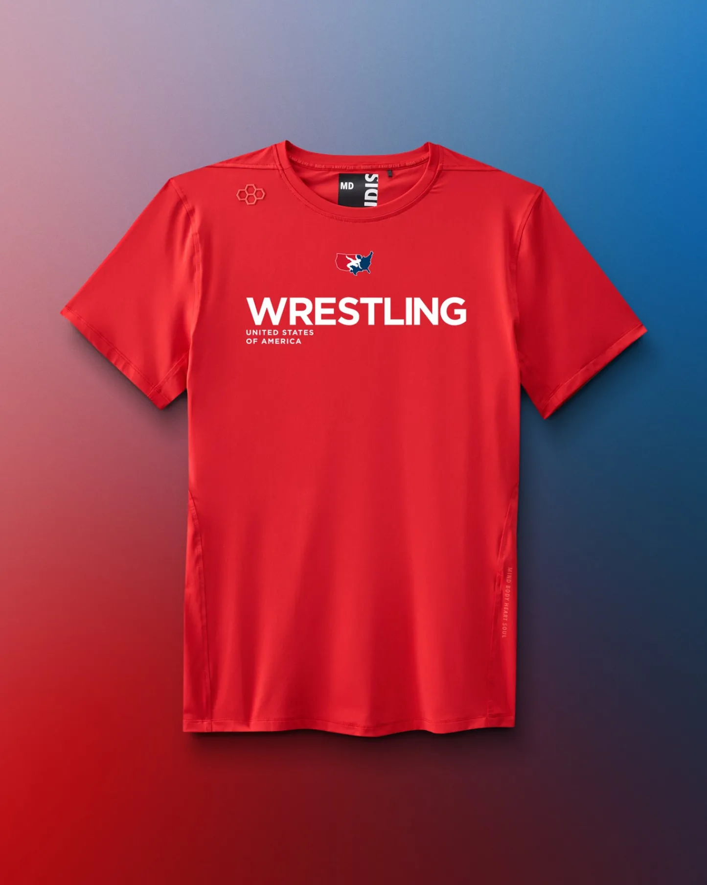 Shirts & Tees|Shirts & Tees>RUDIS USAW Wrestling Performance T-Shirt Red