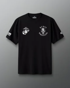 Shirts & Tees|Shirts & Tees>RUDIS USMC Skull Heavyweight T-Shirt Black