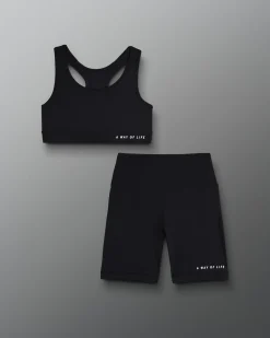 Shorts & Bottoms|Sports Bras>RUDIS Women's Sports Bra and Biker Short Gift Bundle - Black