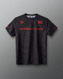Shirts & Tees|Shirts & Tees>RUDIS Wrestling Wordmark Black Camo Sublimated T-Shirt